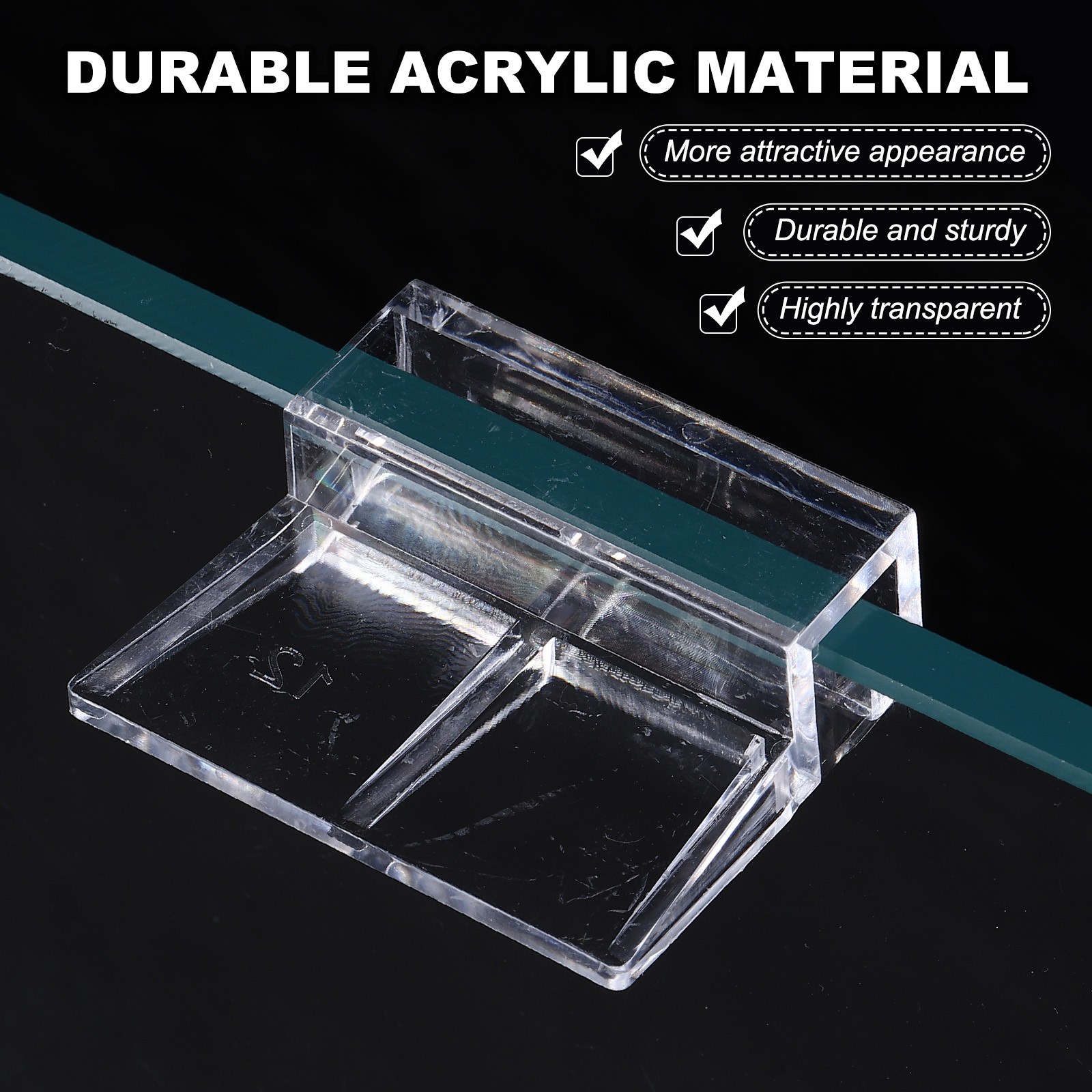 6Pcs Aquarium Lid Clips 12mm Acrylic Aquarium Cover Bracket Transparent