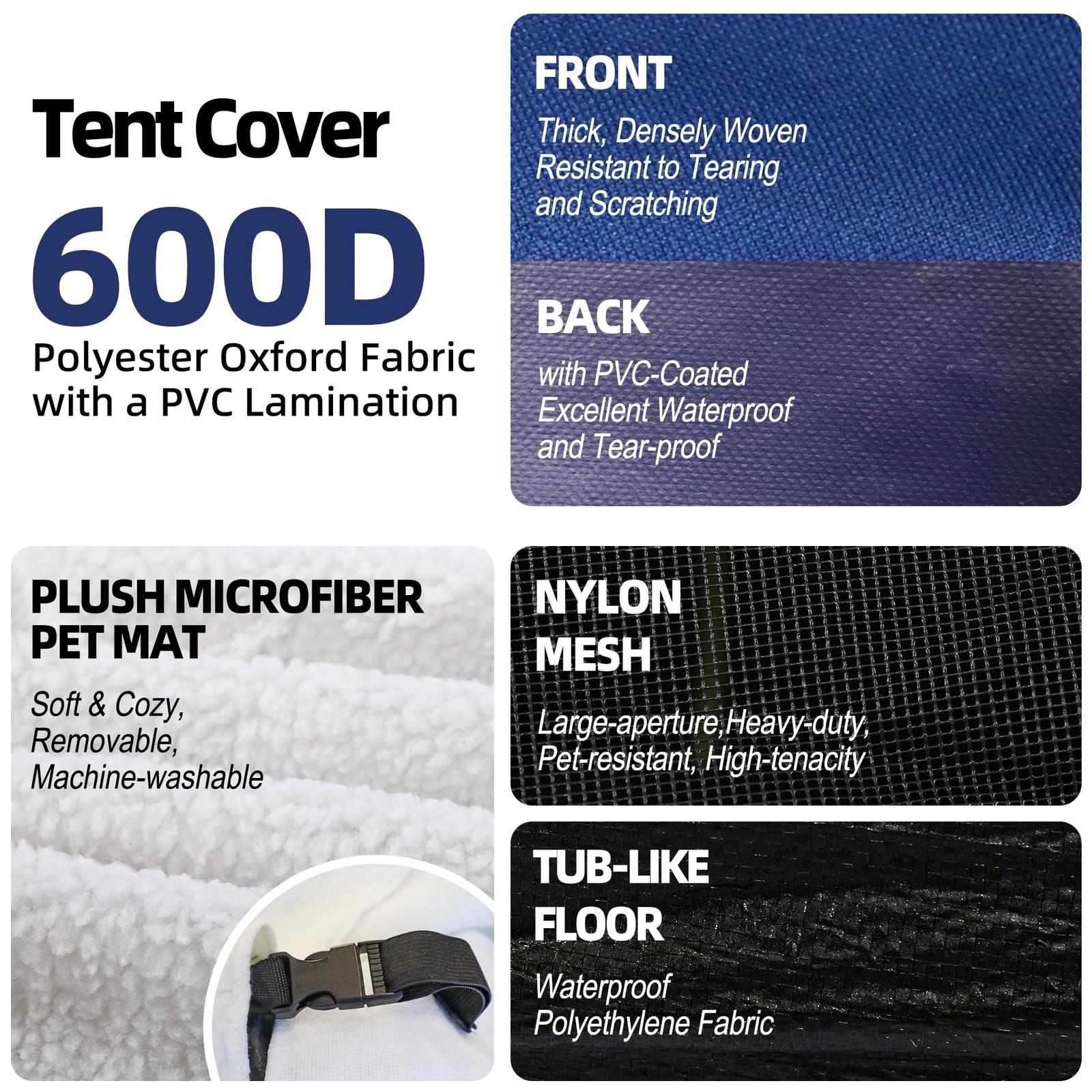 GDanes Blue Dog Tent House – Portable 42 x 42 x 32 Inches,