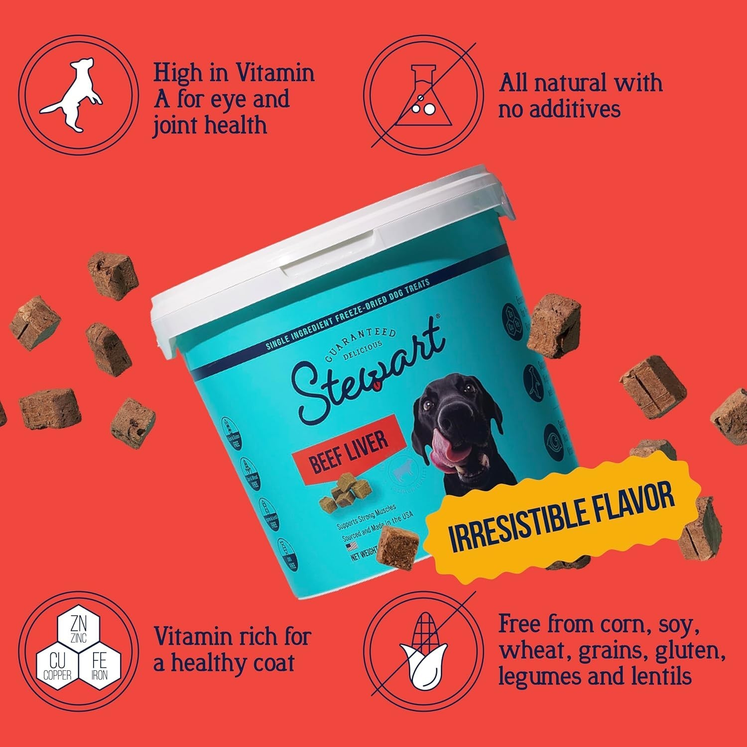 Freeze Dried Beef Liver Dog Treats Grain Free High Protein Training Treats