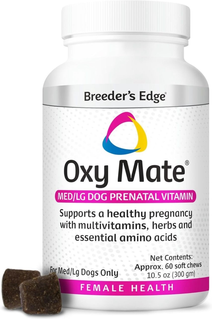 Breeder’s Edge Oxy Mate- Prenatal – for Medium & Large Dogs- 60ct Soft Chews