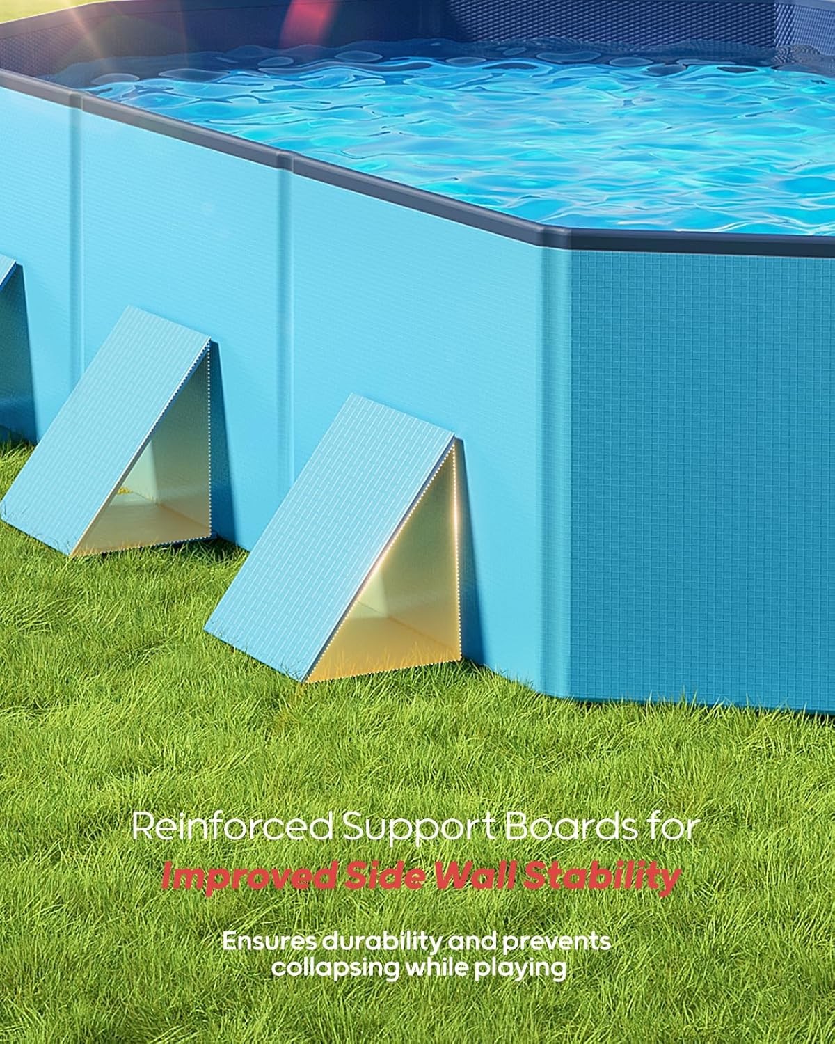 Foldable Dog Pool – Extra Large 71″ X 39″ X 12″ Hard Plastic Portable Pet Bath T