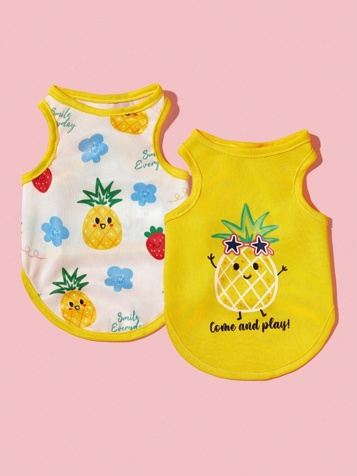 2PCS Small Pet Dog Cat Summer Shirts Vest Clothes Cute Puppy TShirt Coat Apparel
