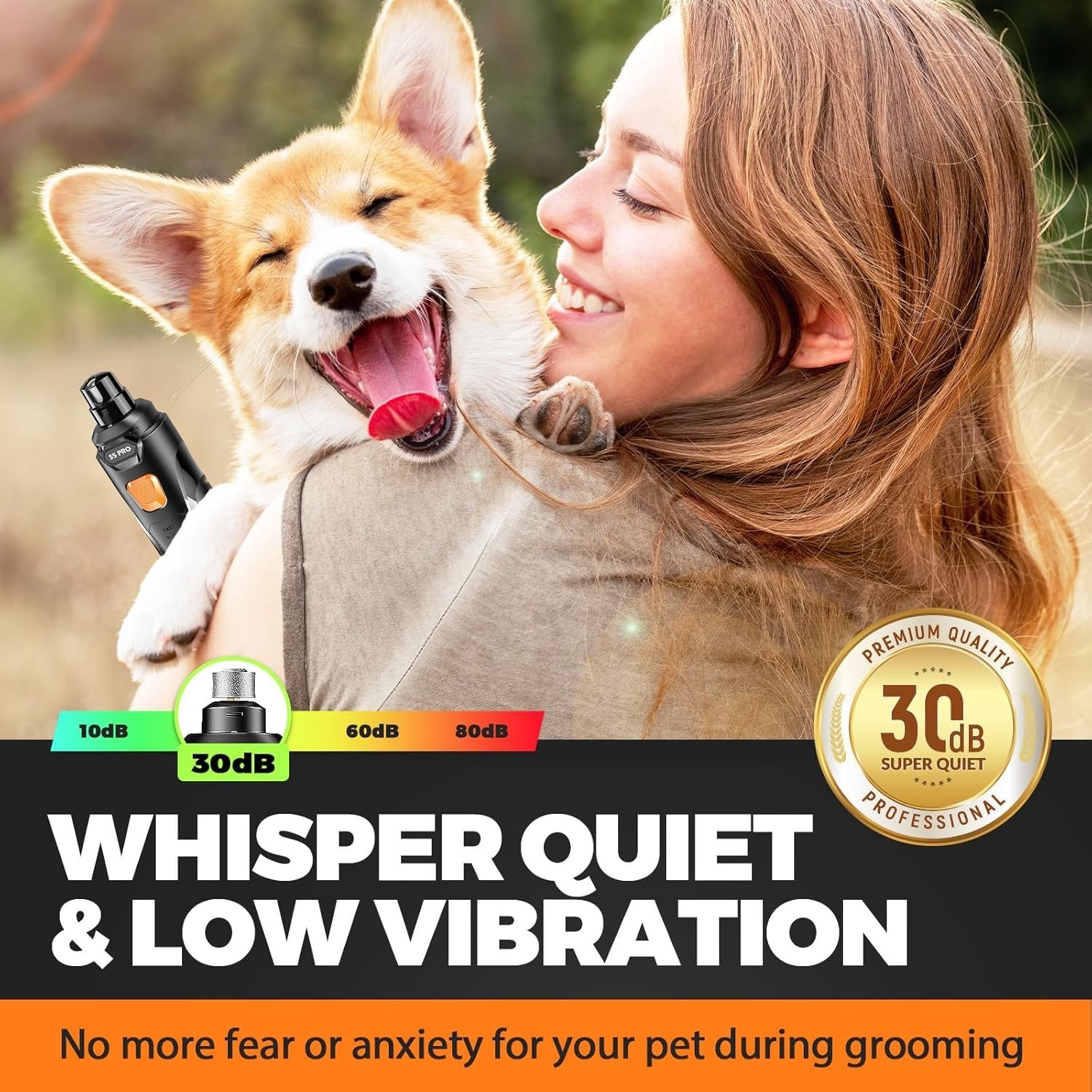 Upgraded Silent Groom Pro Nail Grinder Heusom Silent Grind Pro for Dogs Nail