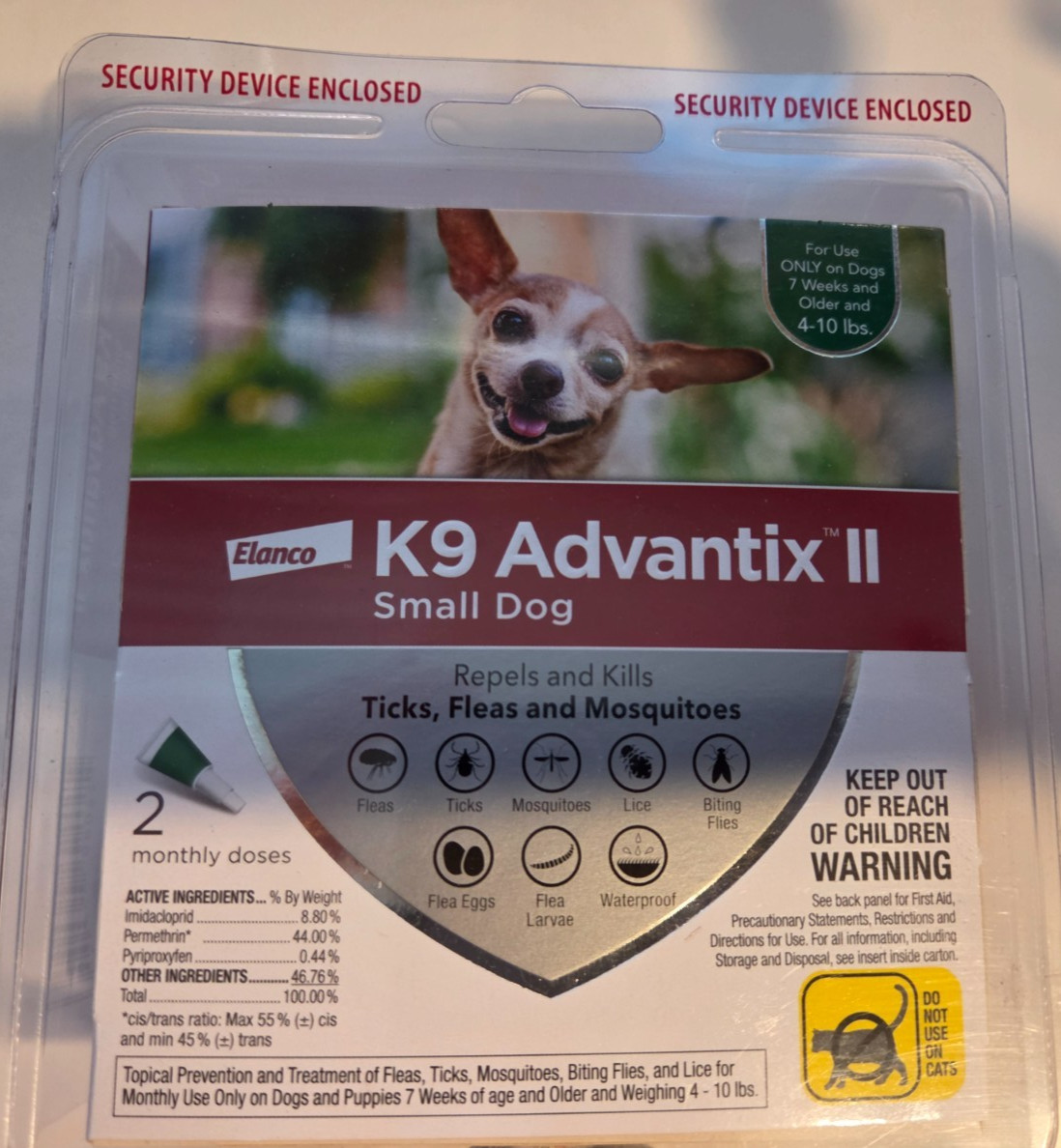 Advantix II for Small Dogs 4-10 Lbs. – 2 Pack – Free shipping