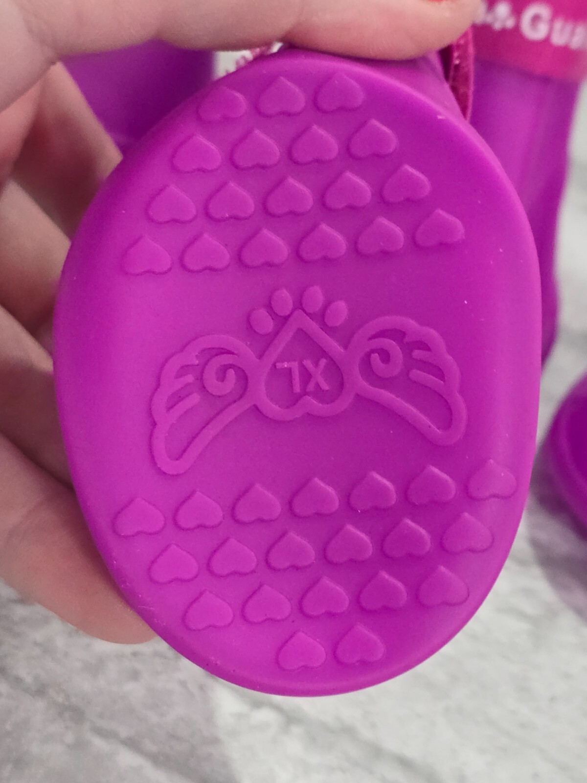Ha Guai Guai Dog Boots Waterproof Anti Slip Pet Rain Shoes Purple XL