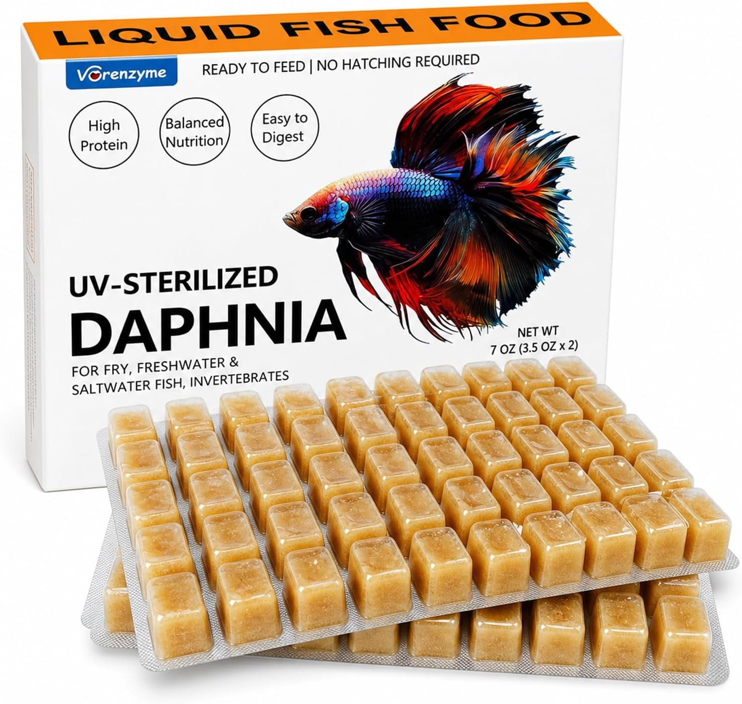 Liquid Daphnia Fish Food, No Hatching Required, Ready-to-Feed Fish Fry Food for