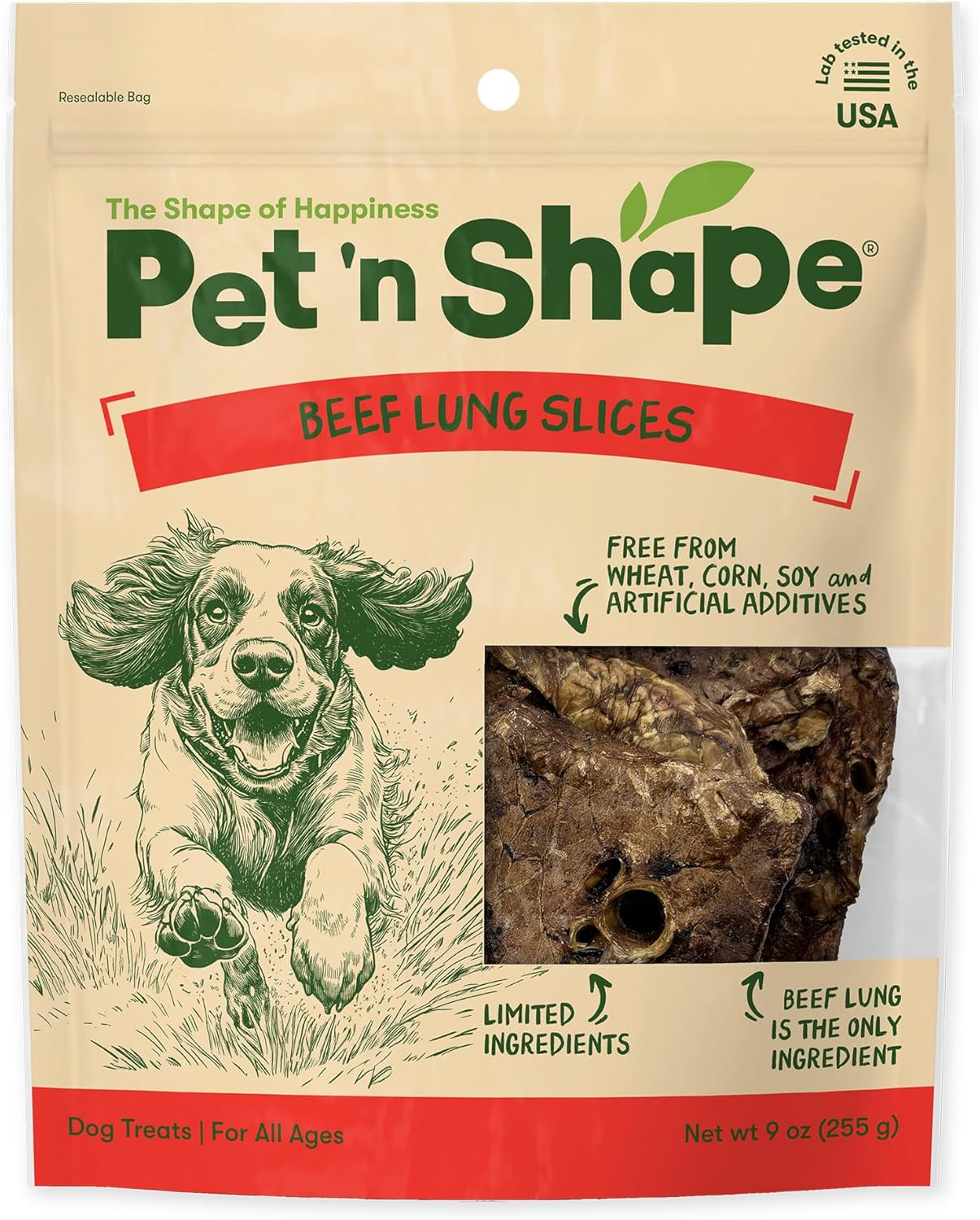 Pet ‚N Shape Beef Lung Dog Treats – Made and Sourced in the USA – Training Treat