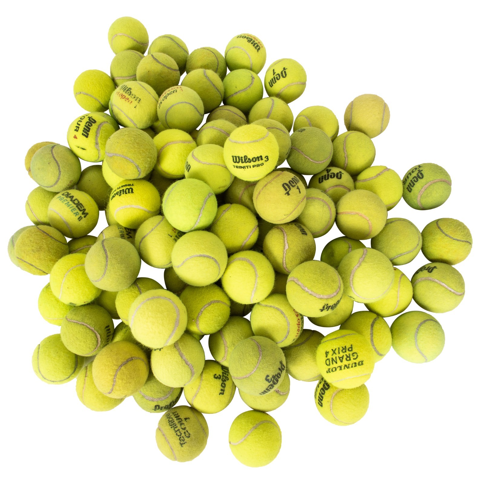100 Grade A Used Tennis Balls (Indoor Courts Only) FREE SHIPPING!