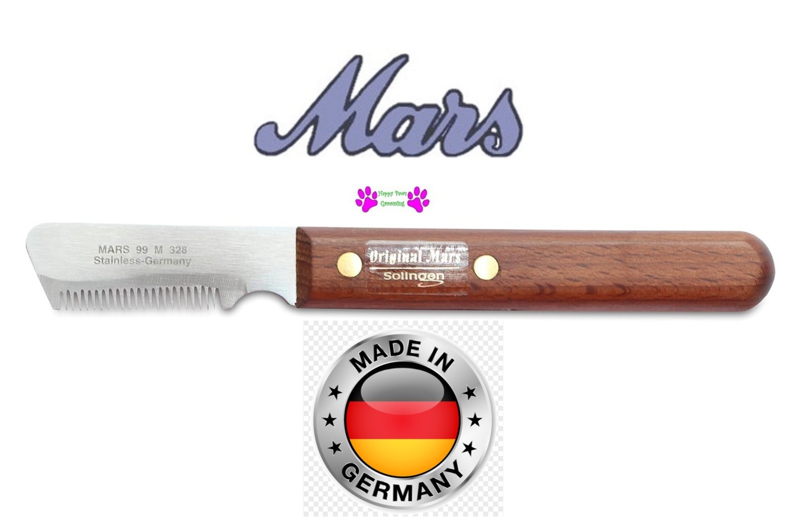 MARS 328 DOG STRIPPING KNIFE Carding Carder Trimming Knive Hair Undercoat Coat