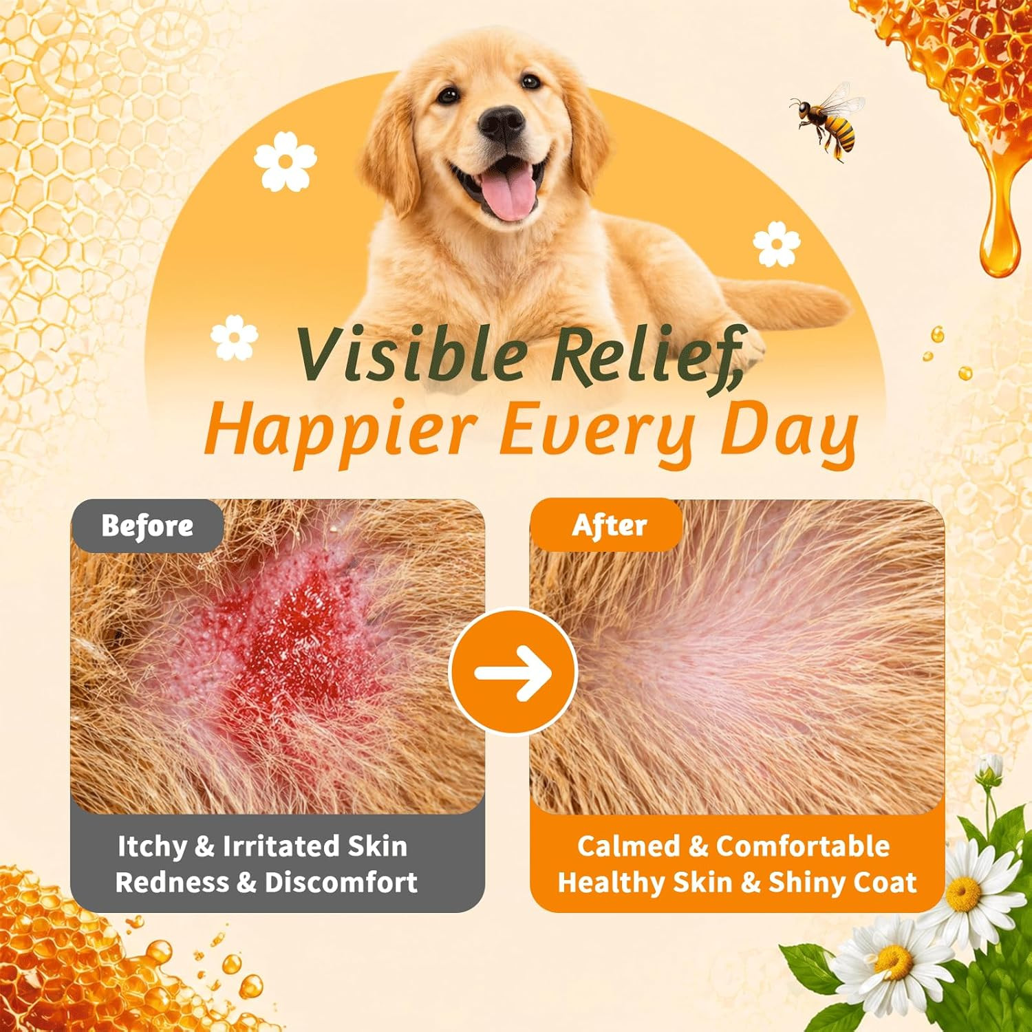 Manuka Honey for Dogs – Allergy & Itch Relief Chews – Skin Comfort & Coat Health