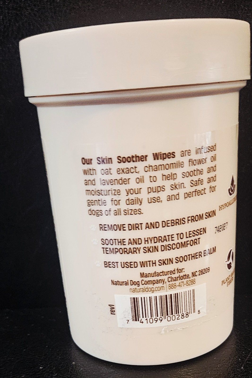 Natural Dog Company Skin Soother Wipes, 100 Count, Pet Wipes for Dogs. New
