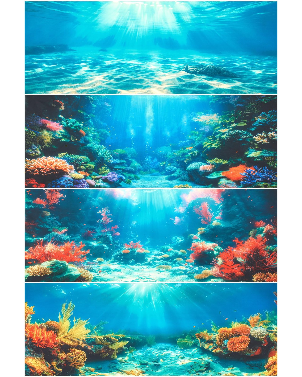 Mindsoft 4 Pack Aquarium Background Polyester 48 x 18 Inch Cloth 48 x 18