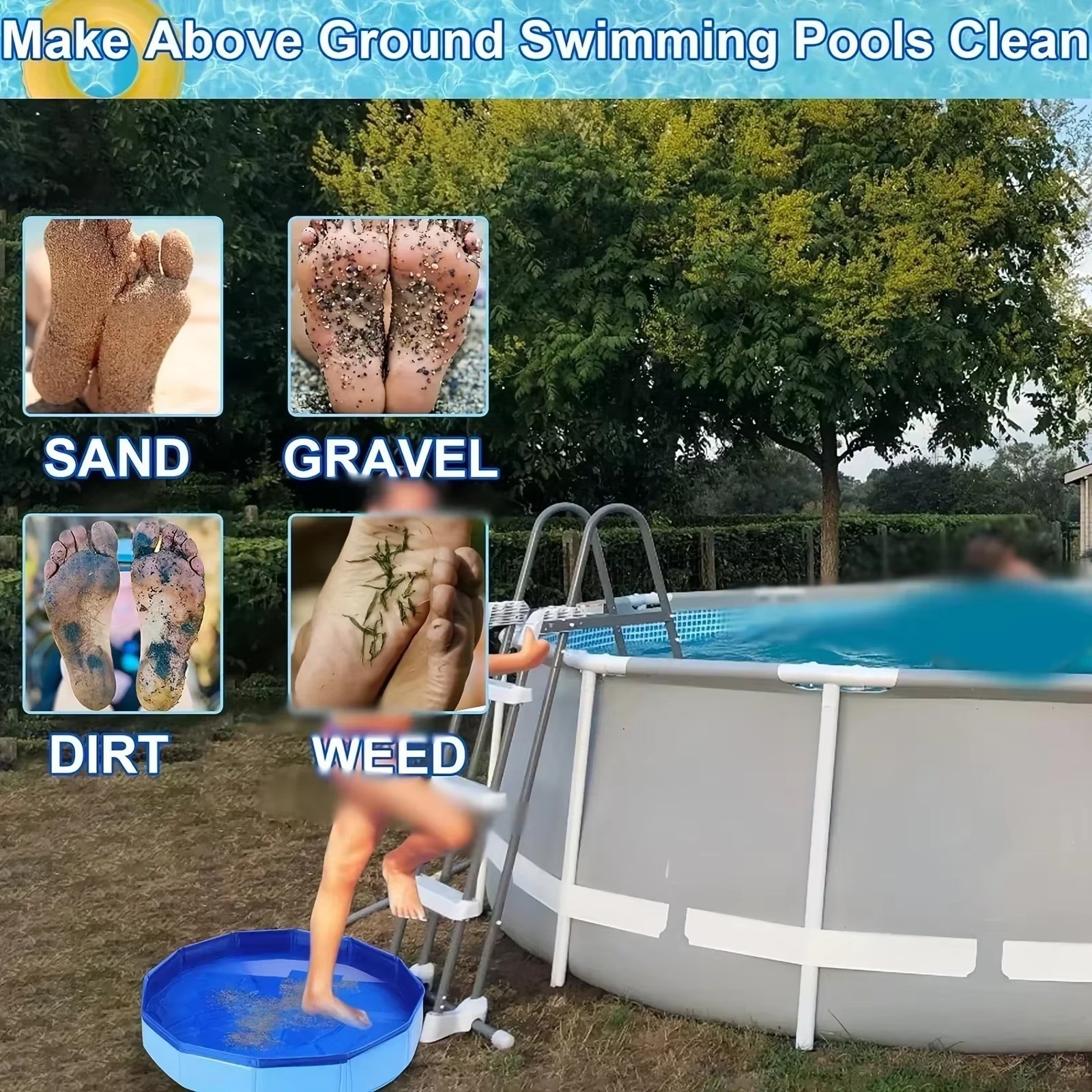 Foldable Dog Pool, Portable Hard Plastic Dog Swimming Pool, Outdoor Collapsible