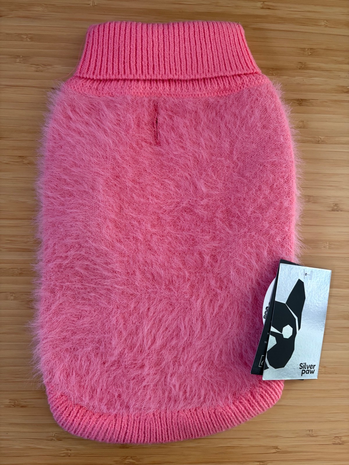 New Silver Paw Dog Sweater – Pink – Size Small