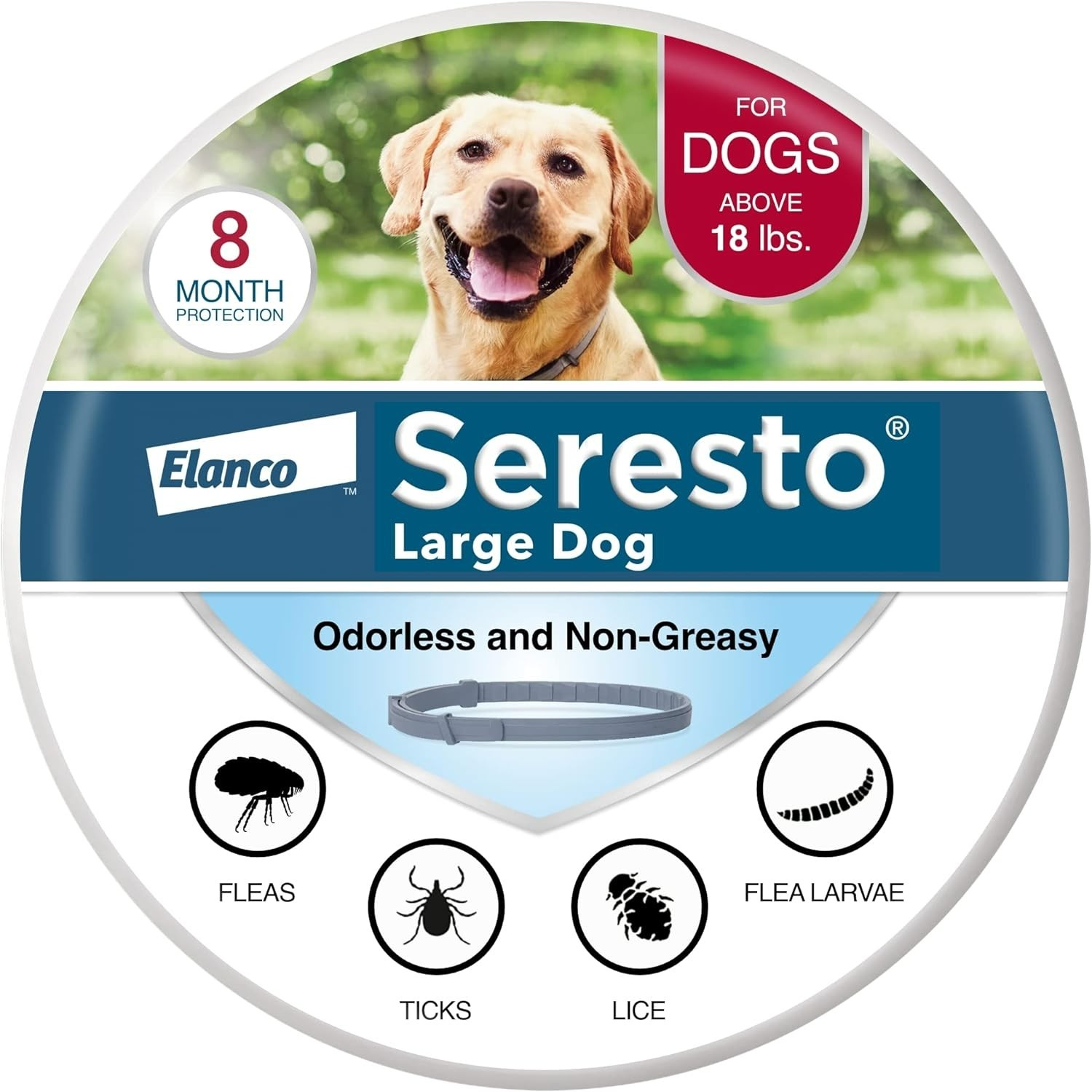 Seresto Flea Tick Collar Dogs Over 18 lbs 8 Month Protection Vet Recommended