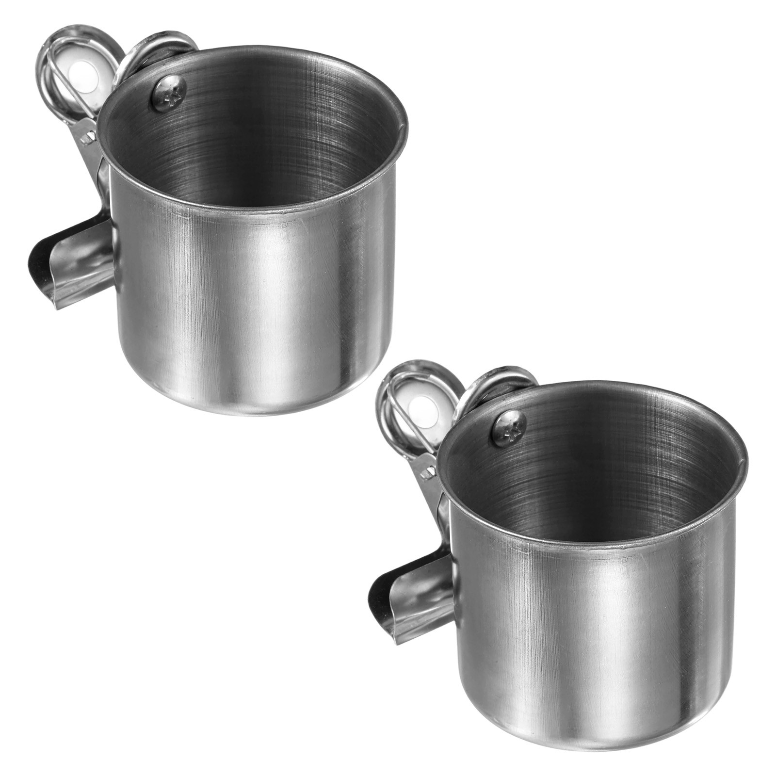 2-Pack Bird Parrot Feeding Single Cups, 2.56″ Birdcage Bowls with Holder