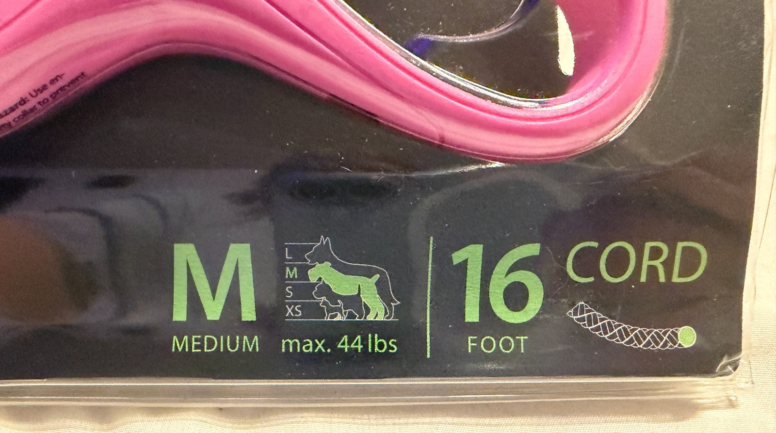 Flexi Retractable Leash Medium Dogs Classic Cord Up To 44 lbs 16″ PINK New Open
