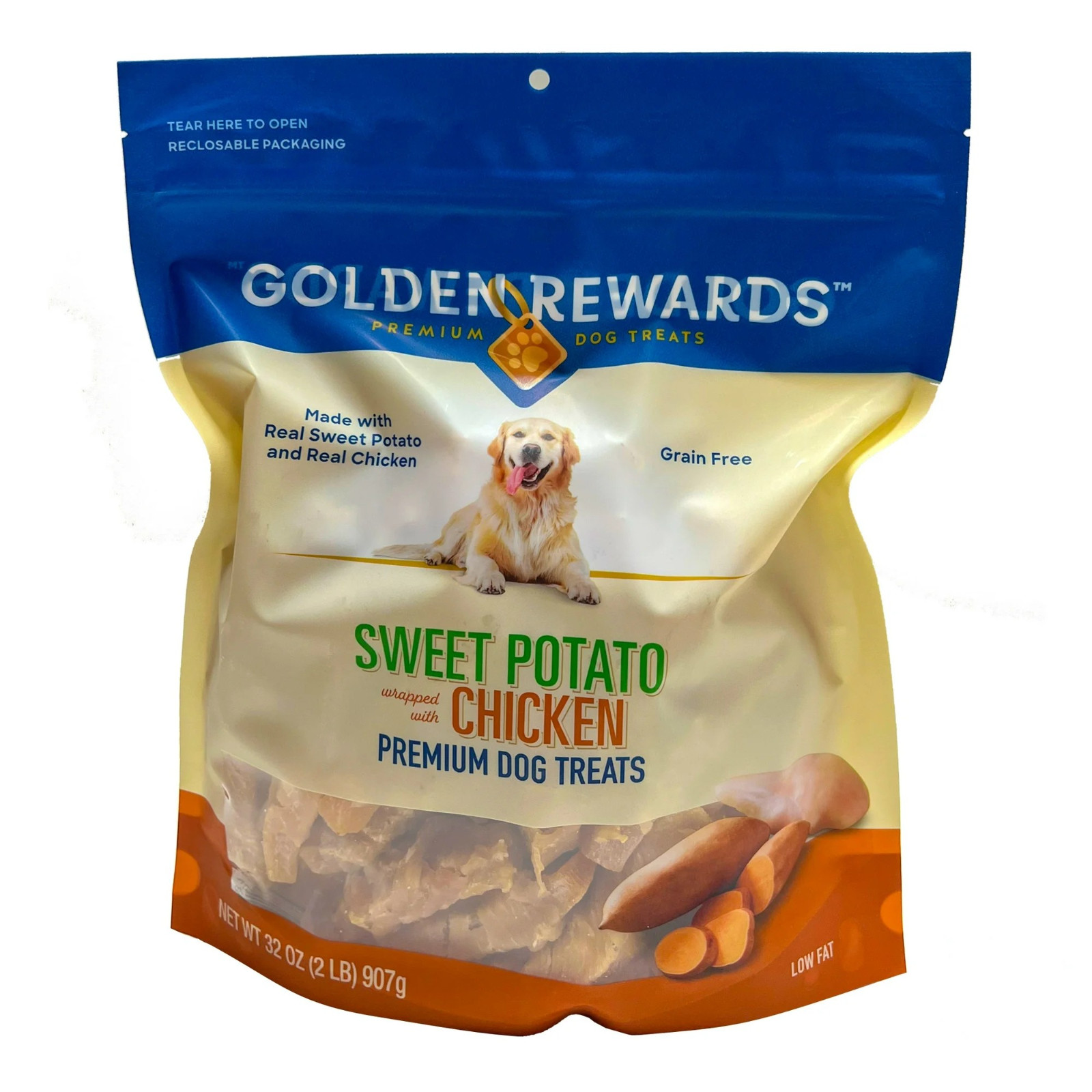 Golden Rewards Sweet Potato Wrapped with Chicken Dog Treats, 32 Oz
