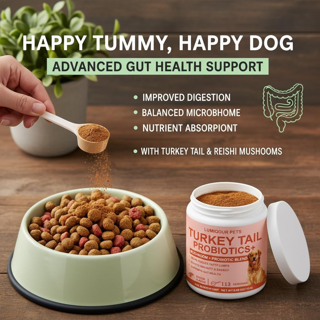 Lumiqour Turkey Tail for Dogs – Turkey Tail Mushroom for Dogs, Mushroom Suppleme