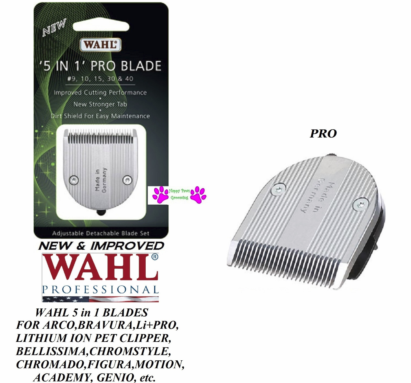 2-NEW&IMPROVED Wahl PRO SERIES 5 in 1 Replacement Blade for ACADEMY,BELLISSIMA