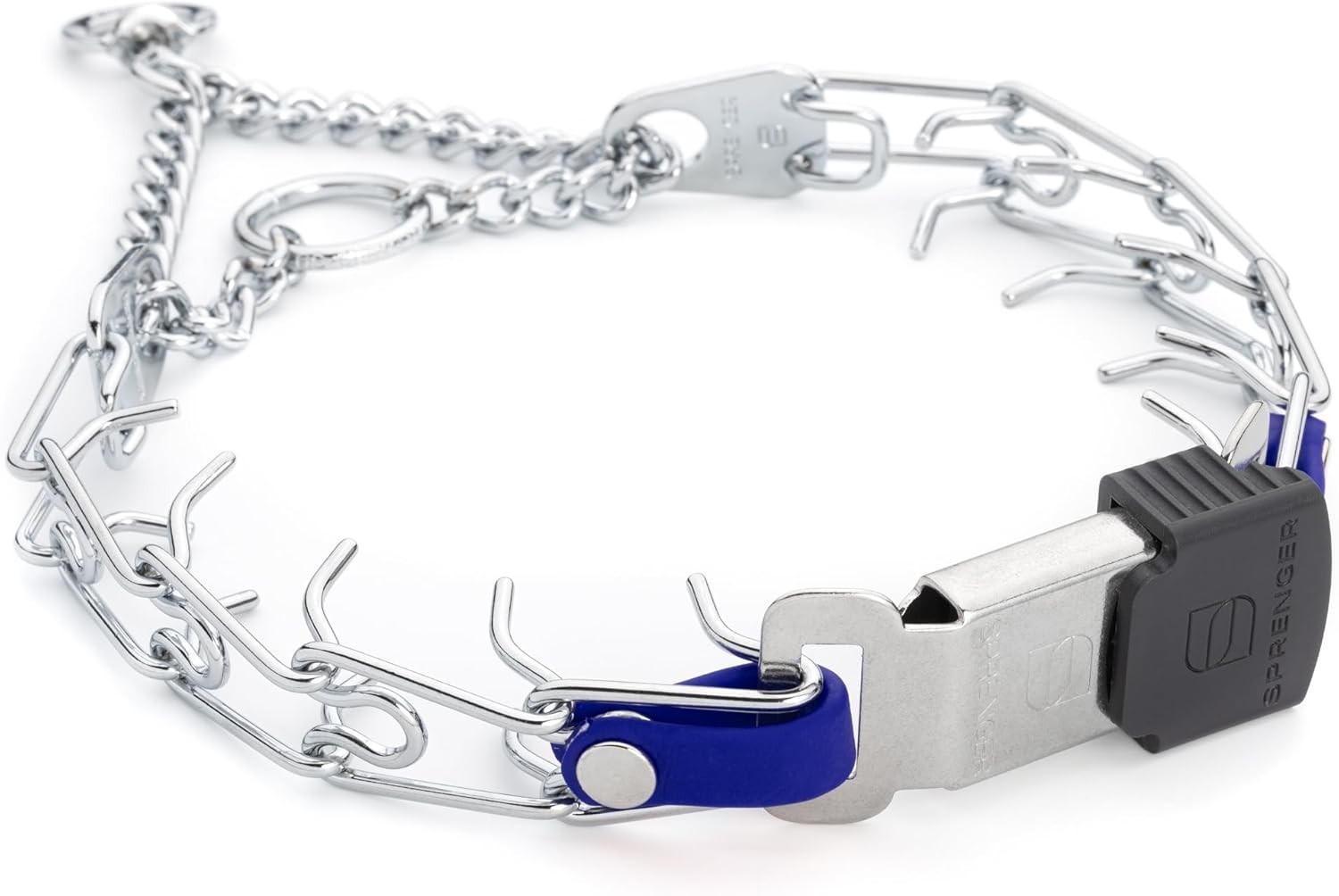 Used-Herm Sprenger Chrome Plated Steel Dog Collar w/Buckle & Biothane Insert