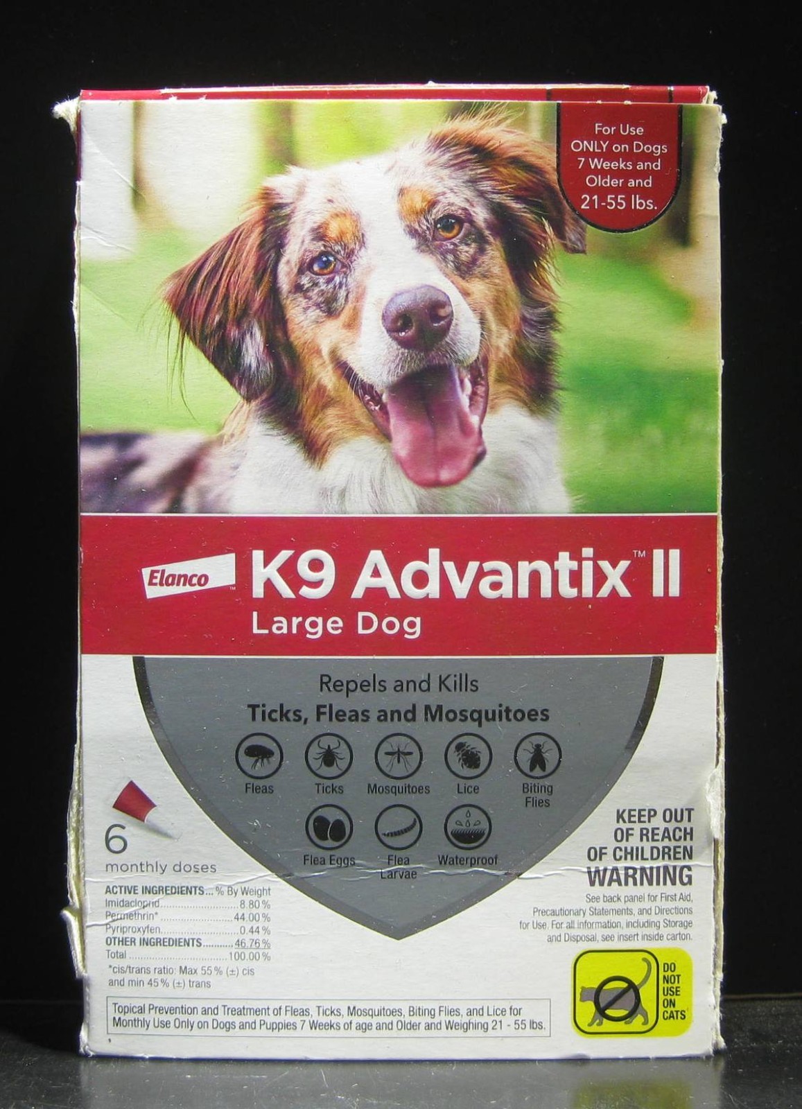 K9 Advantix II Flea and Tick Drops for Large Dog 21-55 lbs 6 Pack 100% GENUINE