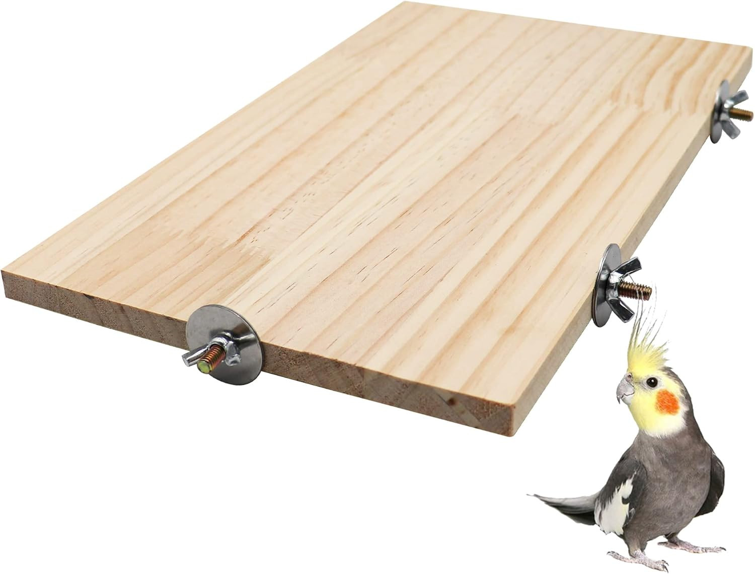 15.7×10.4 Inches Large Bird Perch Stand Platform, Natural Wooden Small Animals C