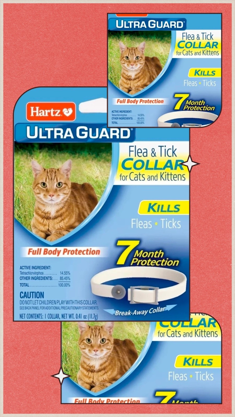 Hartz UltraGuard Flea & Tick Collar for Cats & Kittens 7 Months Protection, 3pk