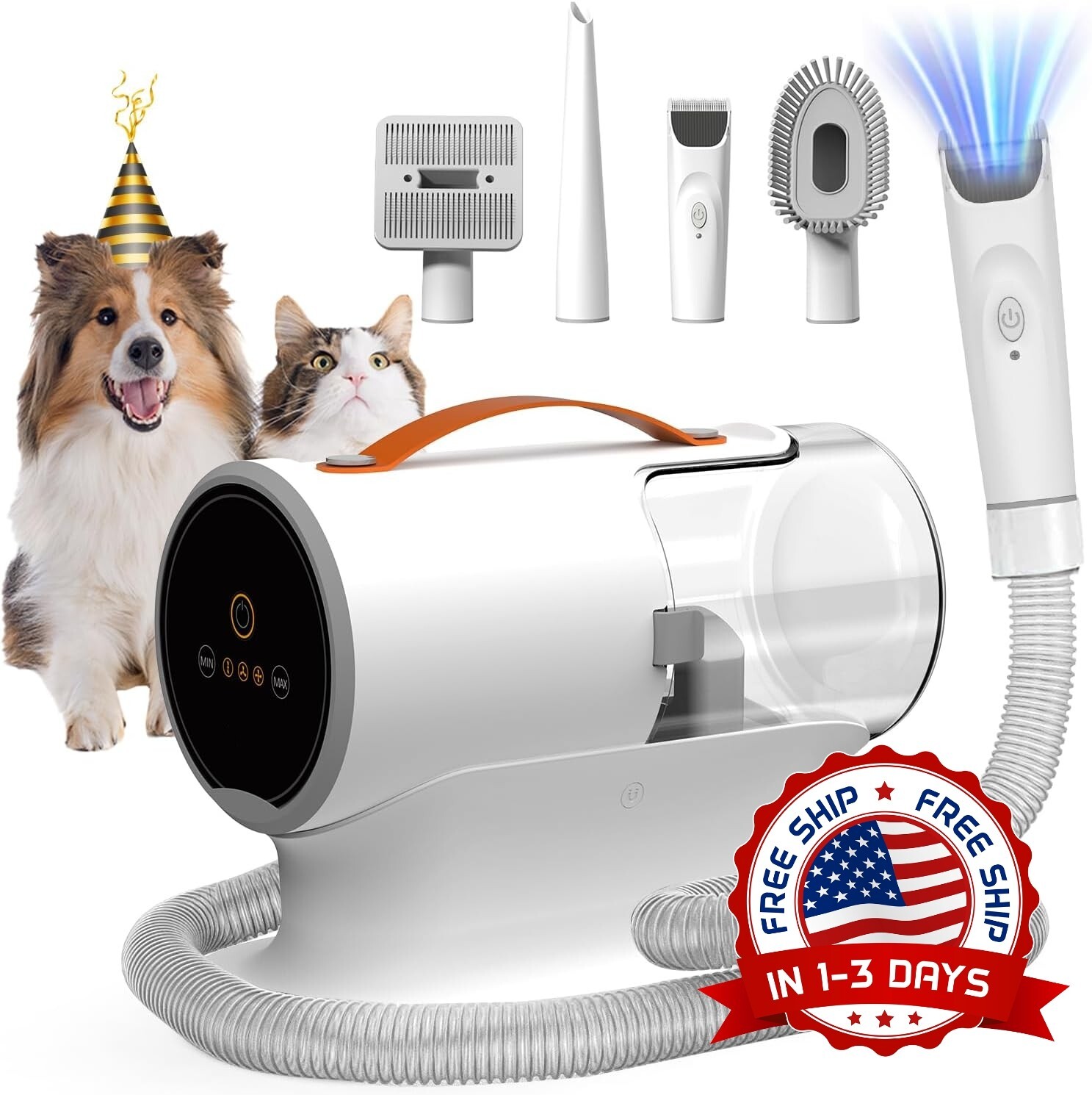 Kit De Aspiración Y Aseo Para Perros Recogedor De Pelo Para Mascotas, Tranquilo.