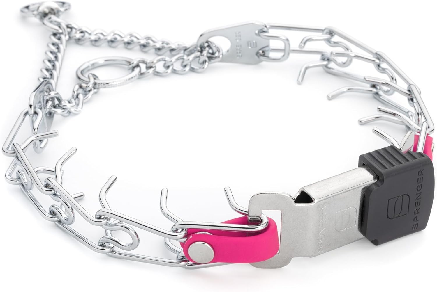 Used-Herm Sprenger Chrome Plated Steel Dog Collar w/Buckle & Biothane Insert