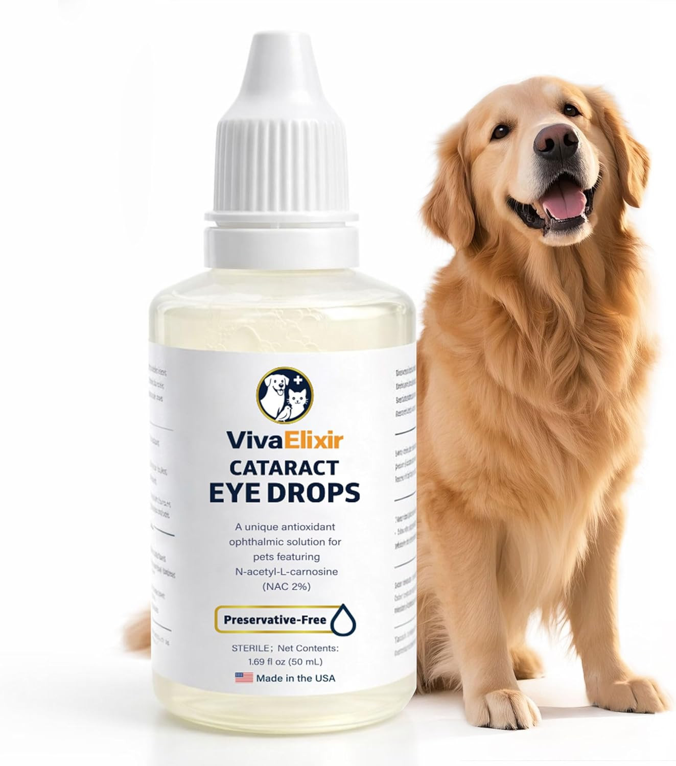 Dog Eye Drops, Cataract Eye Drops for Dogs, Daily Eye Care for Moisture, Comfort