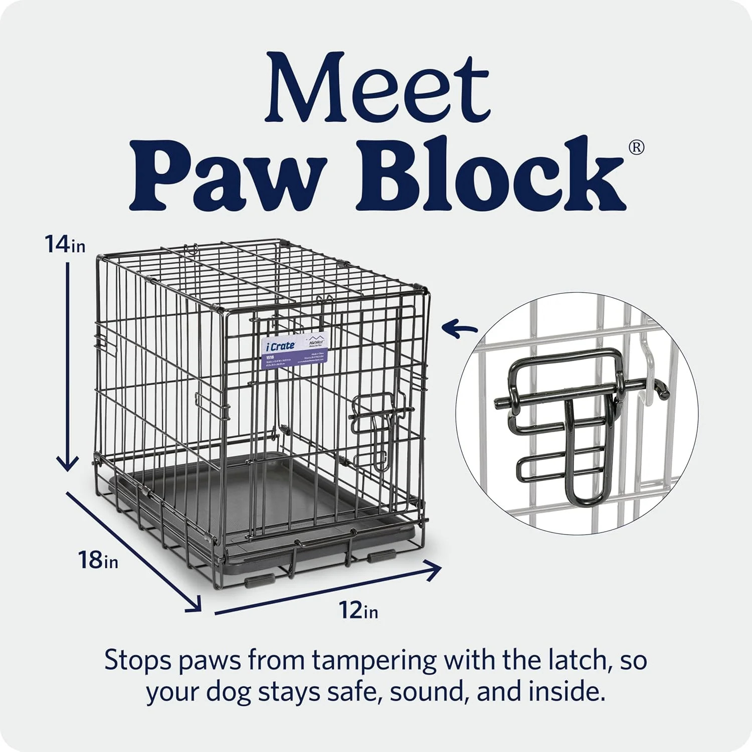 MidWest Homes for Pets 18-Inch iCrate for Tiny Breeds, Up to 10 lbs, Single Door