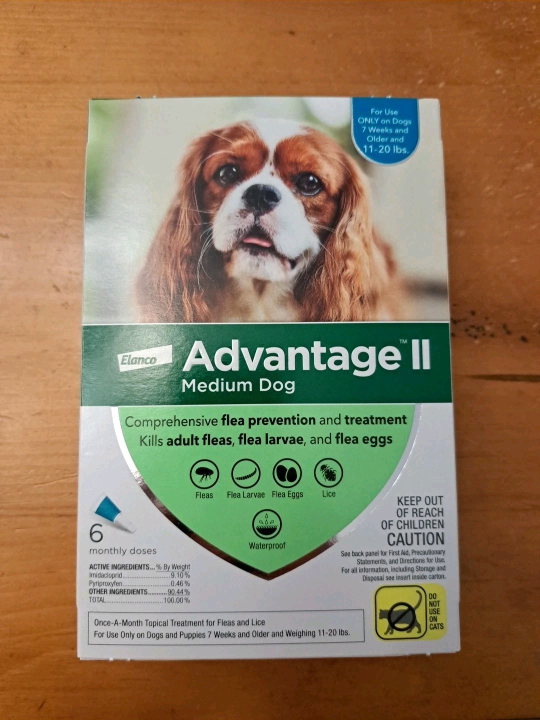 Advantage II for Medium Dog 11-20 Lbs – 6 Pack – Free shipping