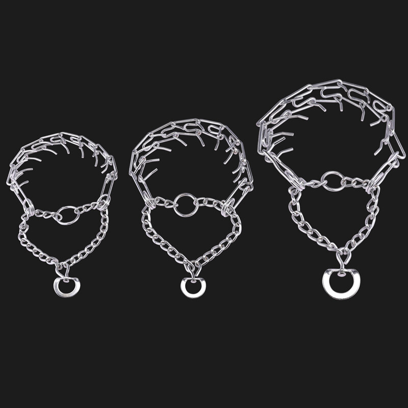 Adjustable Metal Steel Dog Pinch Prong Choke Chain Collar Training Guardian Gear