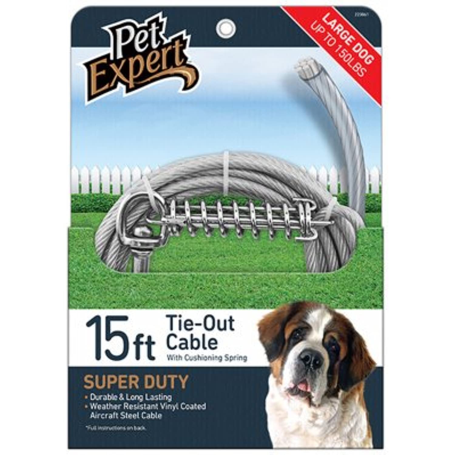 Westminster Pet Products 29615TV Pet Expert Dog Tie Out, 15’/Large