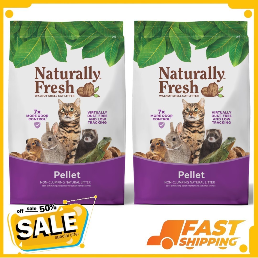 Naturally Fresh Walnut-Based Pellet Non-Clumping Cat Litter 26 lb. Bag 2 pack