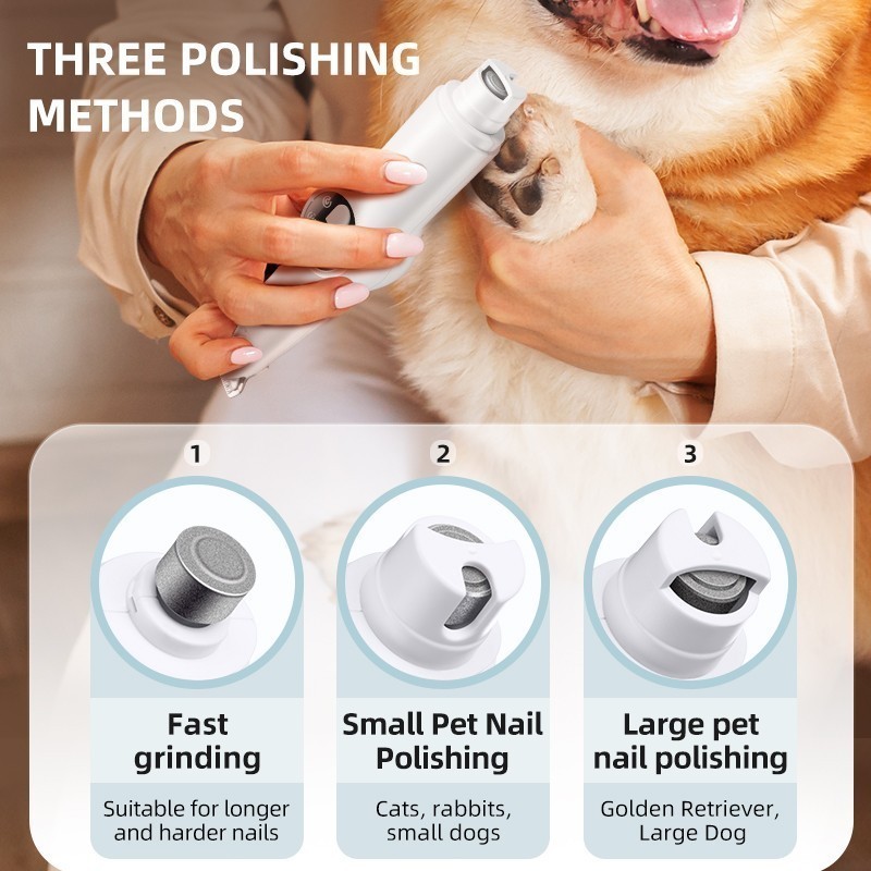 Electric Dog Nail Grinder Portable Pet Cat Trimmer Files Grooming Clipper Cutter