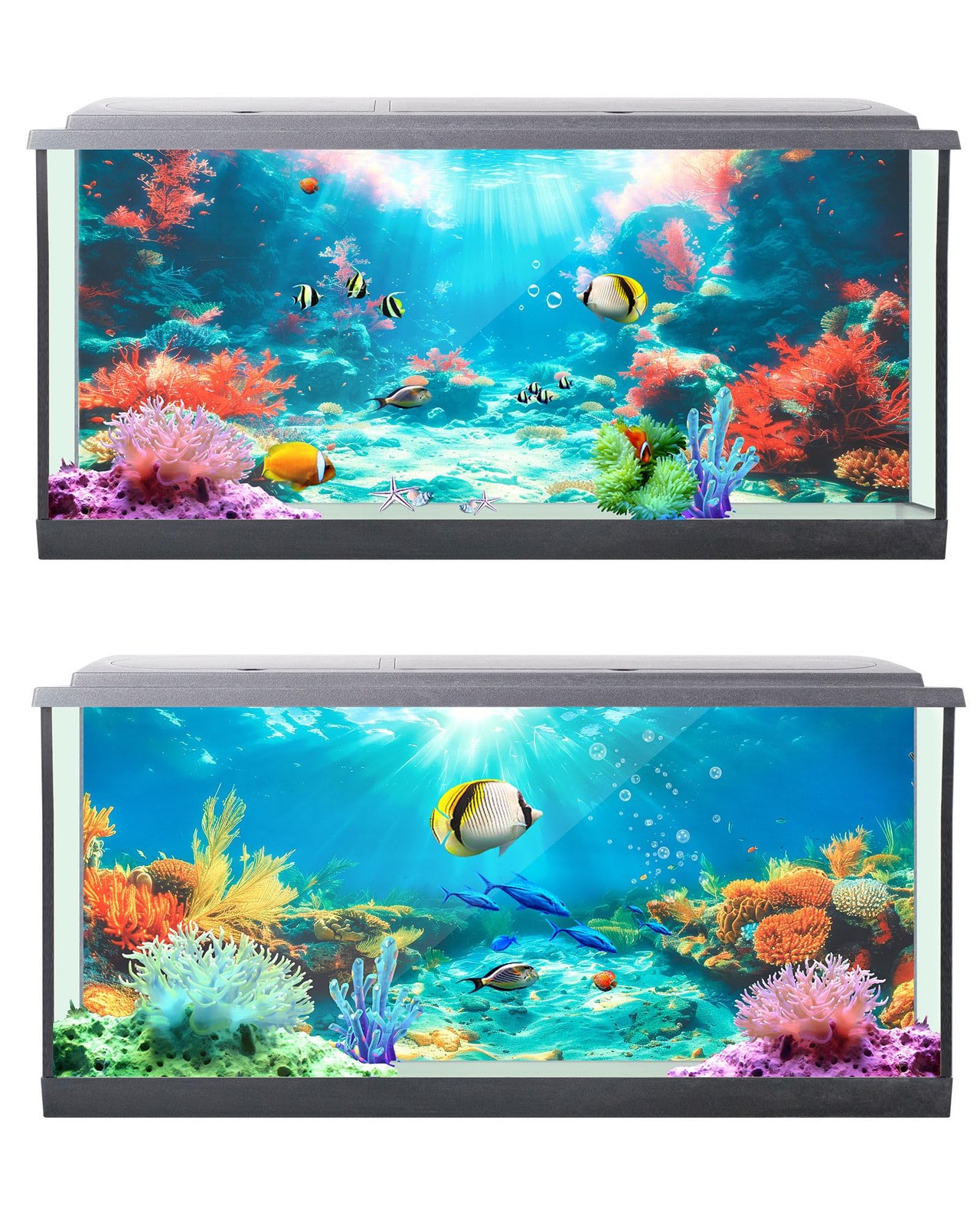 Mindsoft 4 Pack Aquarium Background Polyester 48 x 18 Inch Cloth 48 x 18