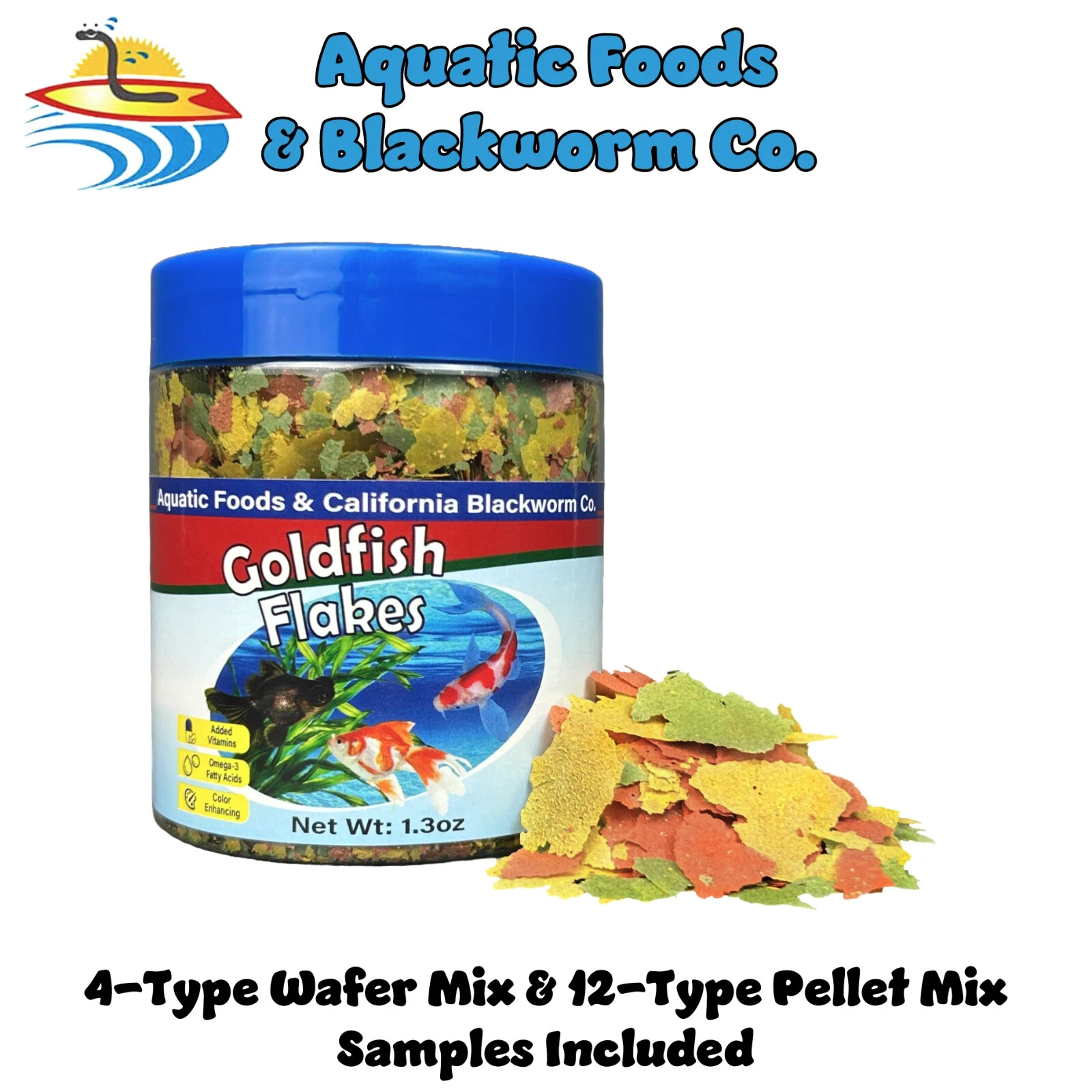 Goldfish & Tropical 3-Type Flakes. With FREE 12-Type Pellet Mix & 4-Type Wafers