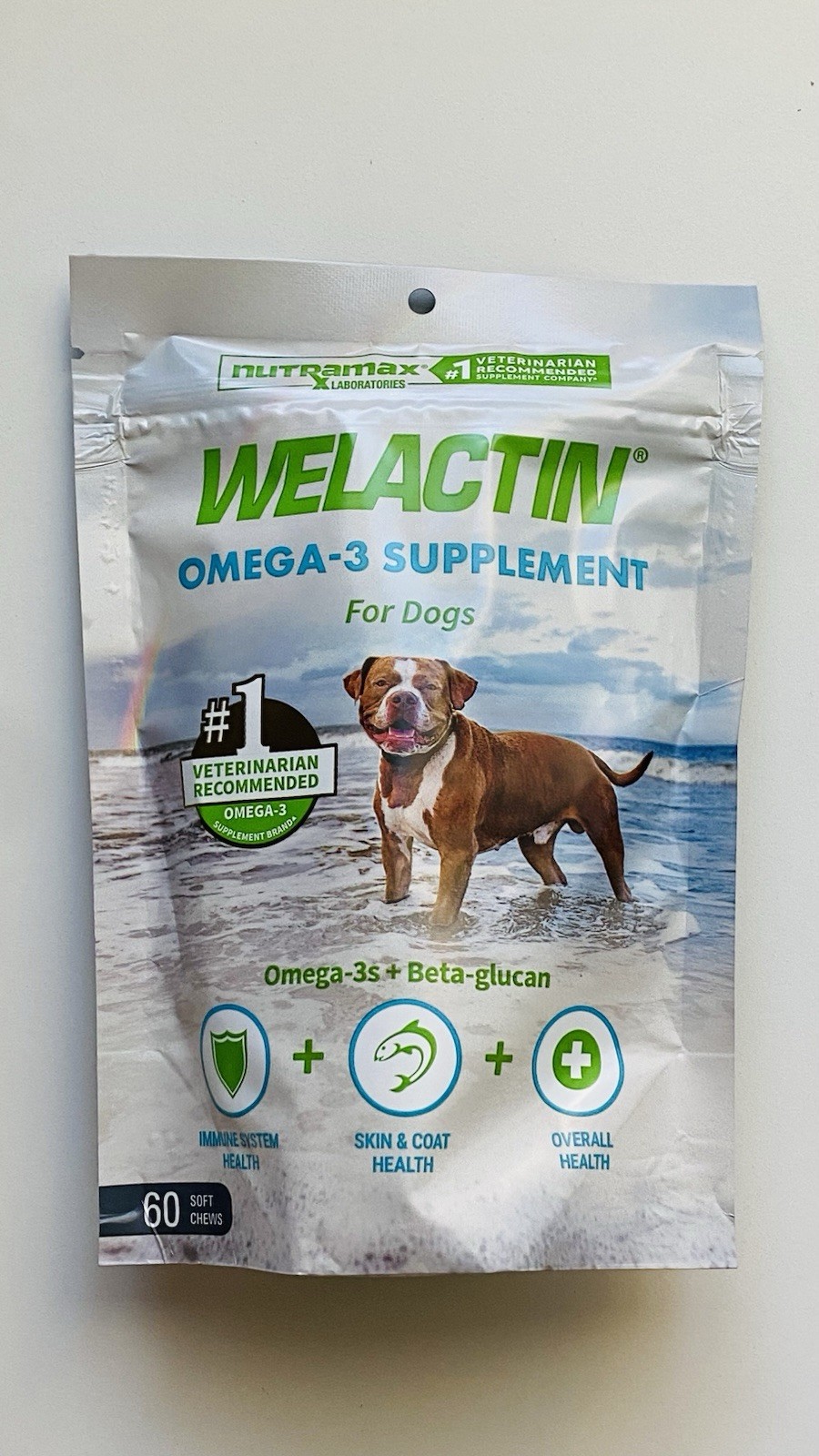 Welactin Omega-3 Skin & Coat Soft Chews for Dogs 60 ct EXP 11/2027