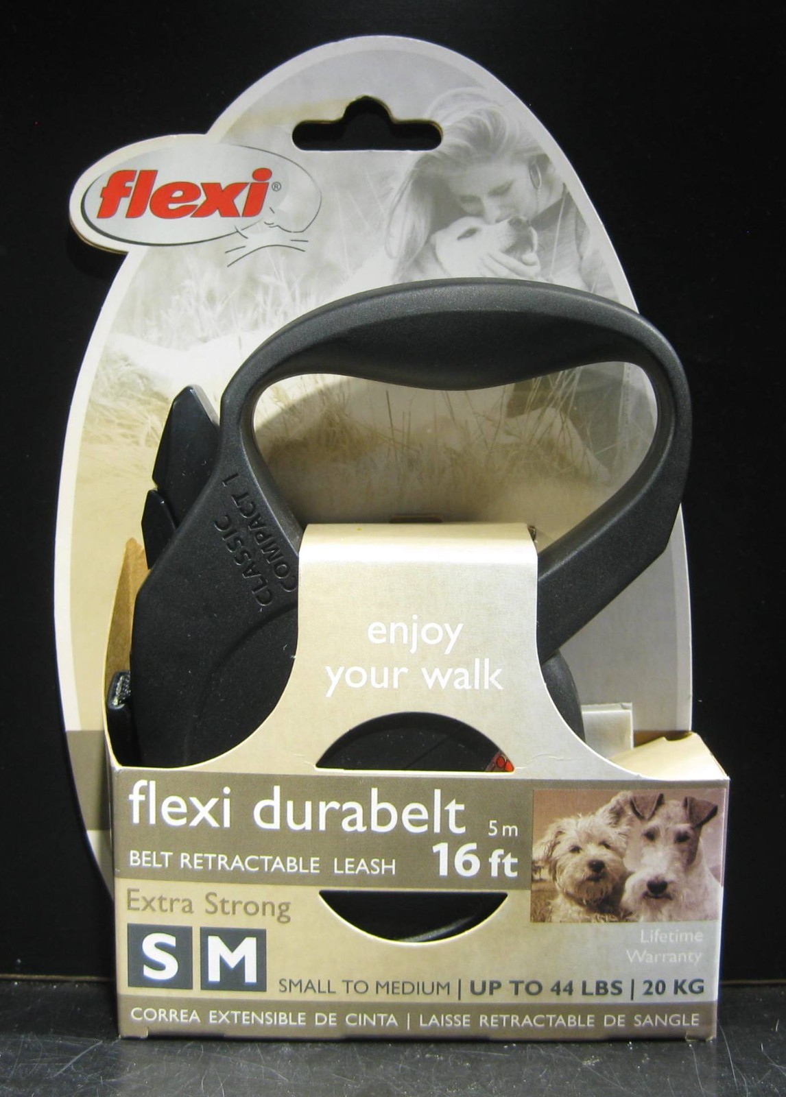 Flexi Durabelt 16 ft Belt Retractable Leash for All Dogs up to 44 lbs