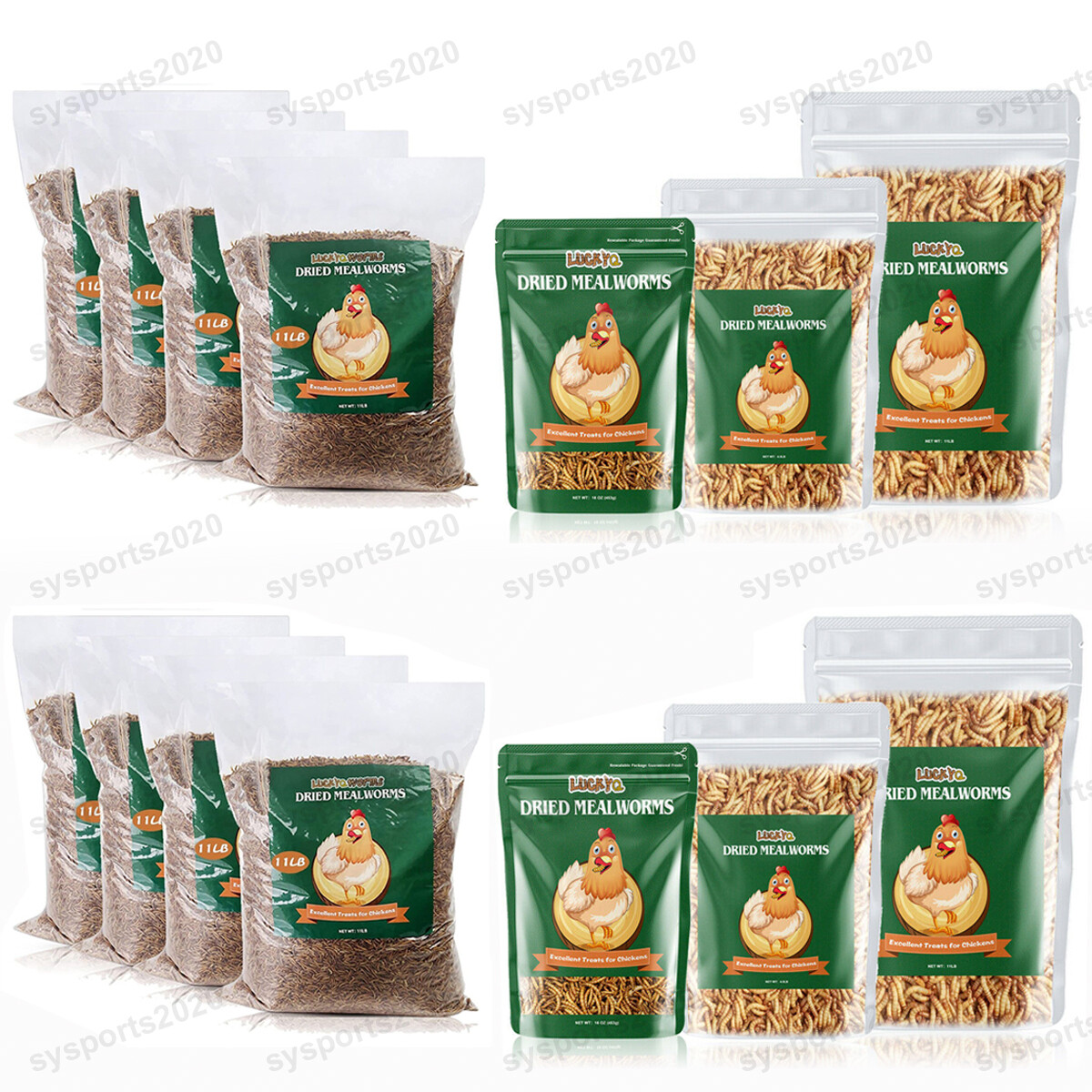 Bulk Dried Mealworms for Wild Blue Birds Hen Reptile Treats Non-GMO 11 44LBS LOT