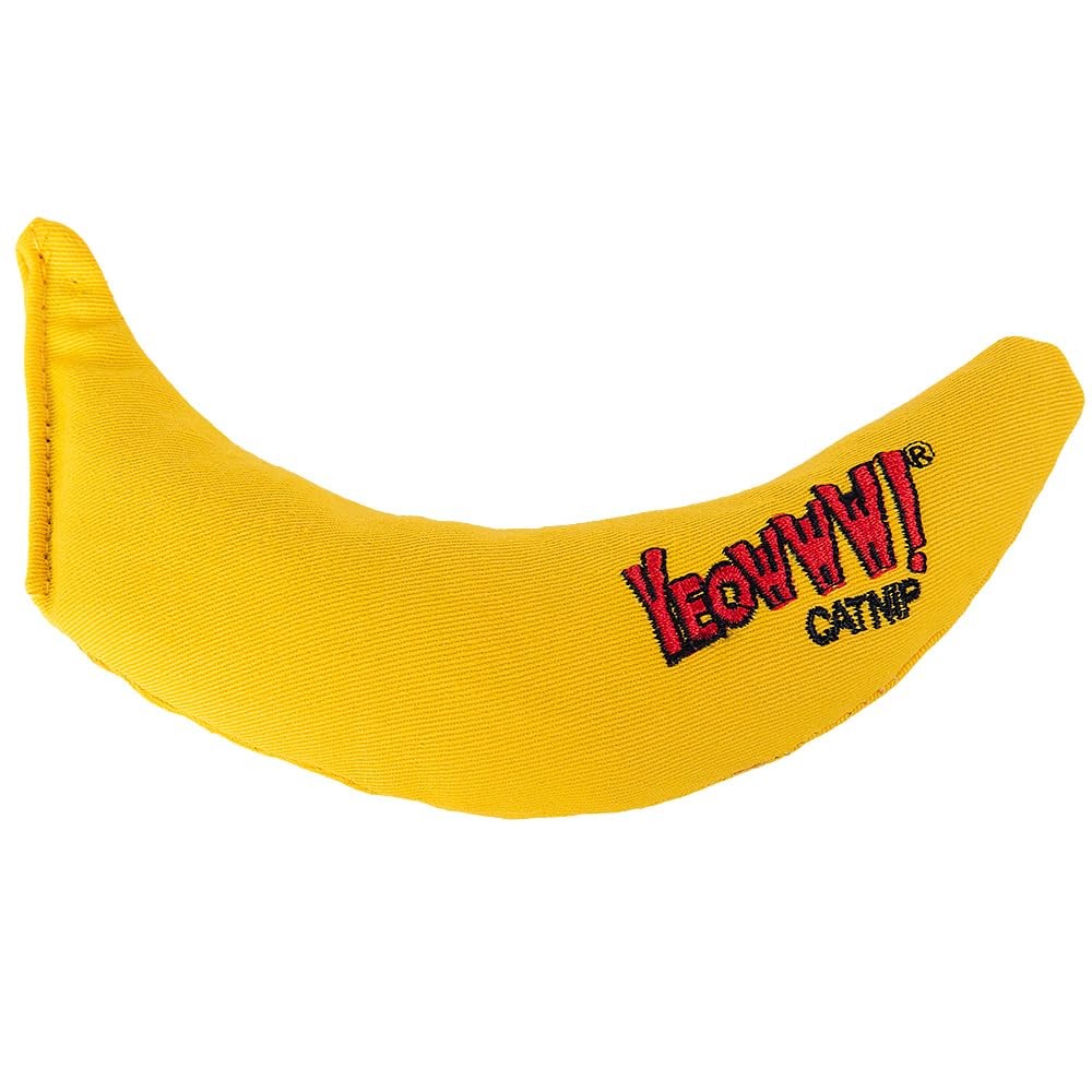 Yeowww Catnip Banana Toy 7 Inch Durable Cotton Cat Toy USA Made Organic Catnip