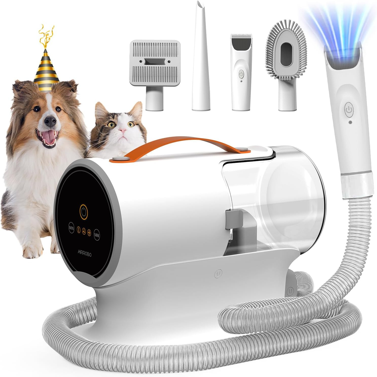 Dog Grooming Vacuum Kit 12000Pa Pet Hair Shedding Trimmer Quiet 2L PG100