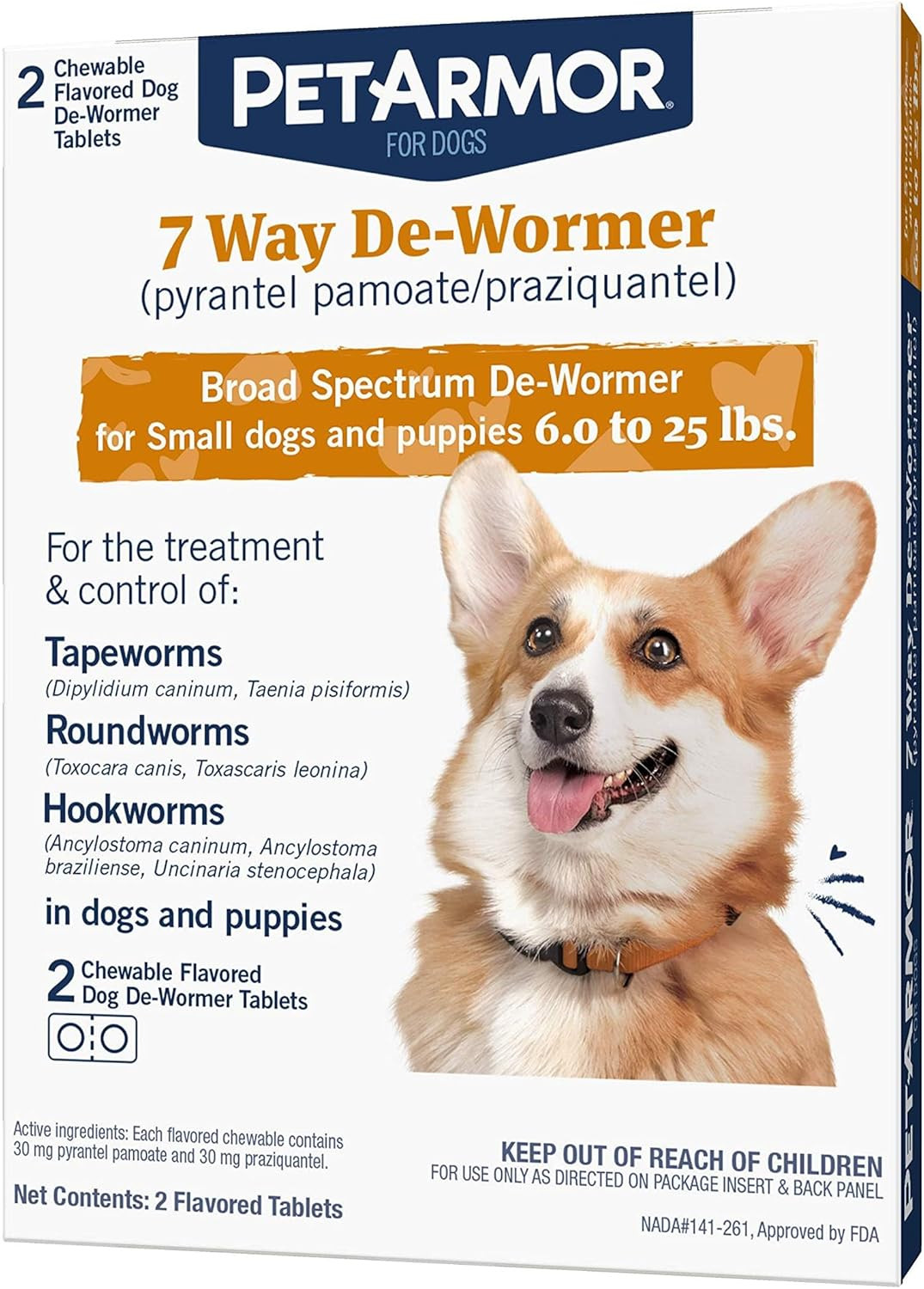 7 Way De-Wormer for Dogs, Oral Treatment for Tapeworm, Roundworm & Hookworm in L