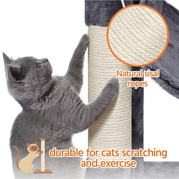 64.5in Extra Large Multi-Level tall Cat Tree Kittens Play House Condo