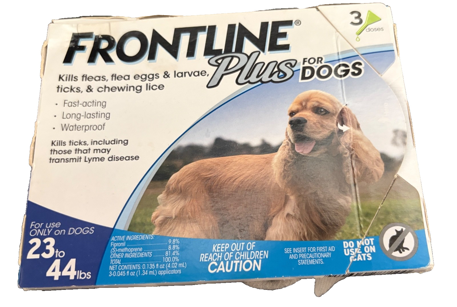 Frontline Plus 23-44 lbs Flea & Tick Treatment for Medium Size Dogs 3 Doses