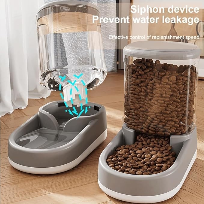 Pet Feeder and Water Dispenser Set, 8L (4L+4L) Up to 14 Days, Automatic Dog Cat