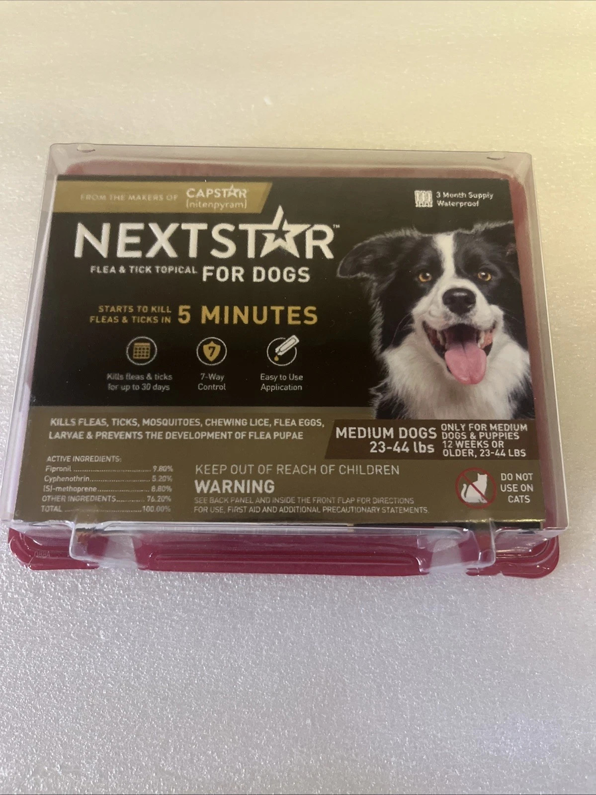 NEXTSTAR Flea and Tick Prevention for Medium Dogs 23-44 lbs 3 Month Supply