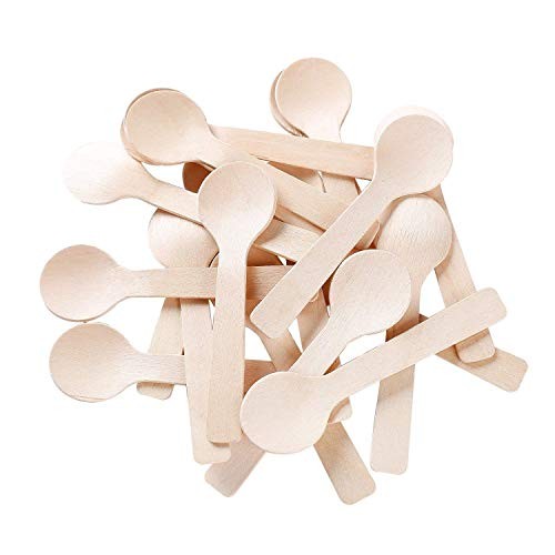 1.5mm Extra-Thick Mini Wooden Spoons (4 Inch) – 100 Count Heavy Duty 100 ct